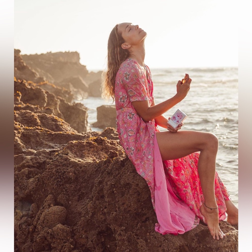 Louise Misha Gorgeous silk pink wrap dress NWT